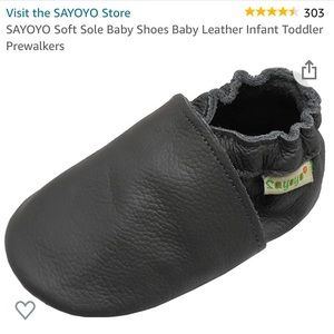 NWT Sayoyo Gray leather soft sole baby shoe